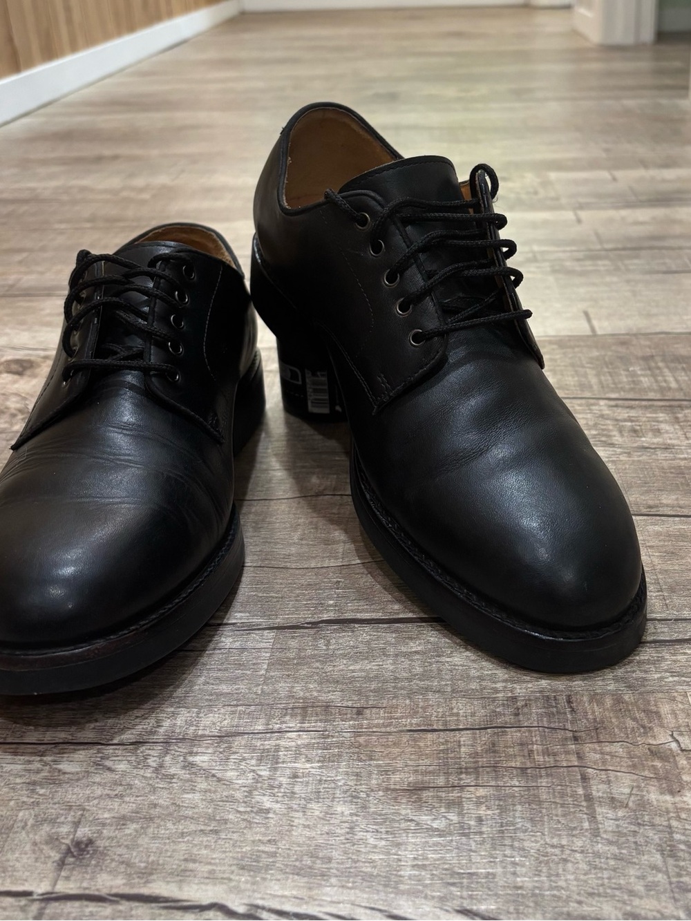 Ralph Lauren Polo Men's Black Leather Derby Lace-Up Shoes Size 10D - Picture 2 of 10